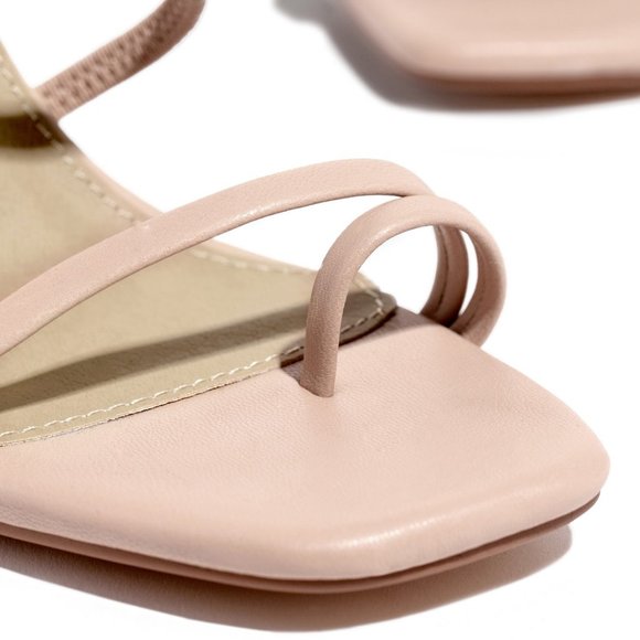 NEW🔥 Nude Open Toe Stretchy Strap Slip-On Sandals - Picture 5 of 5
